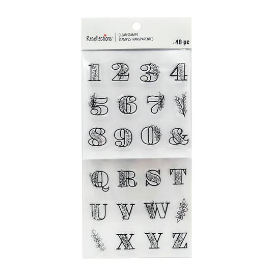 Foliage Alphabet &#x26; Numbers Clear Stamps by Recollections&#x2122;